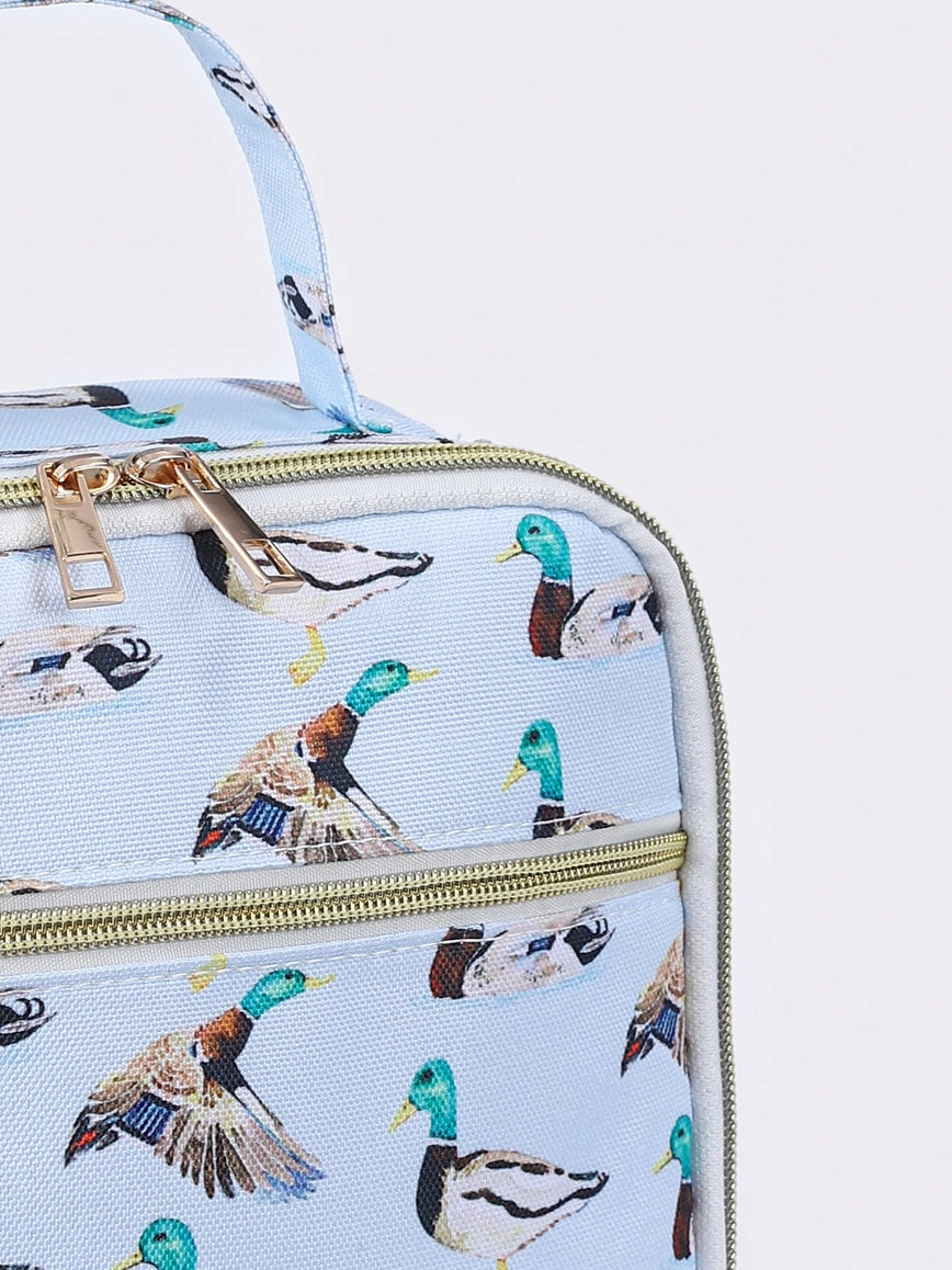Blue Duck Hunting Printed Canvas Lunch Box Bag