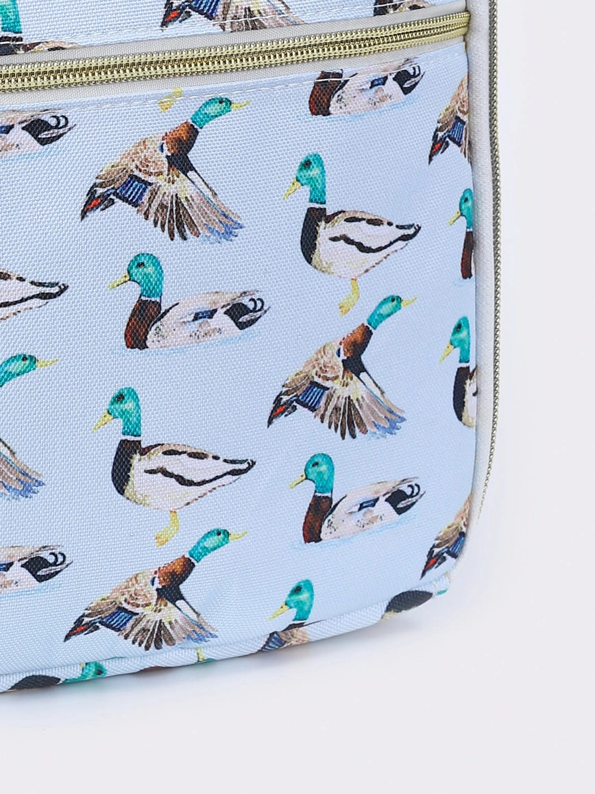Blue Duck Hunting Printed Canvas Lunch Box Bag