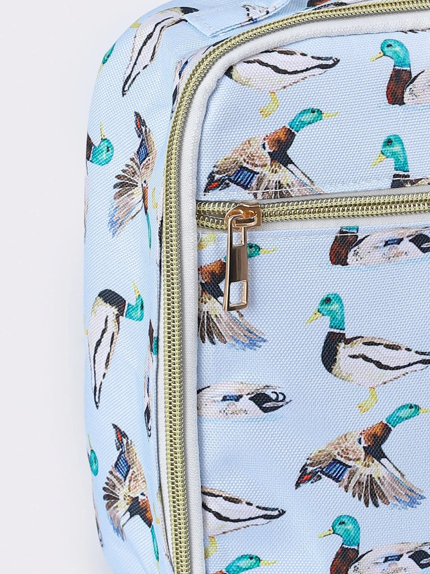 Blue Duck Hunting Printed Canvas Lunch Box Bag