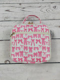 Bow Printed Canvas Lunch Box Bag