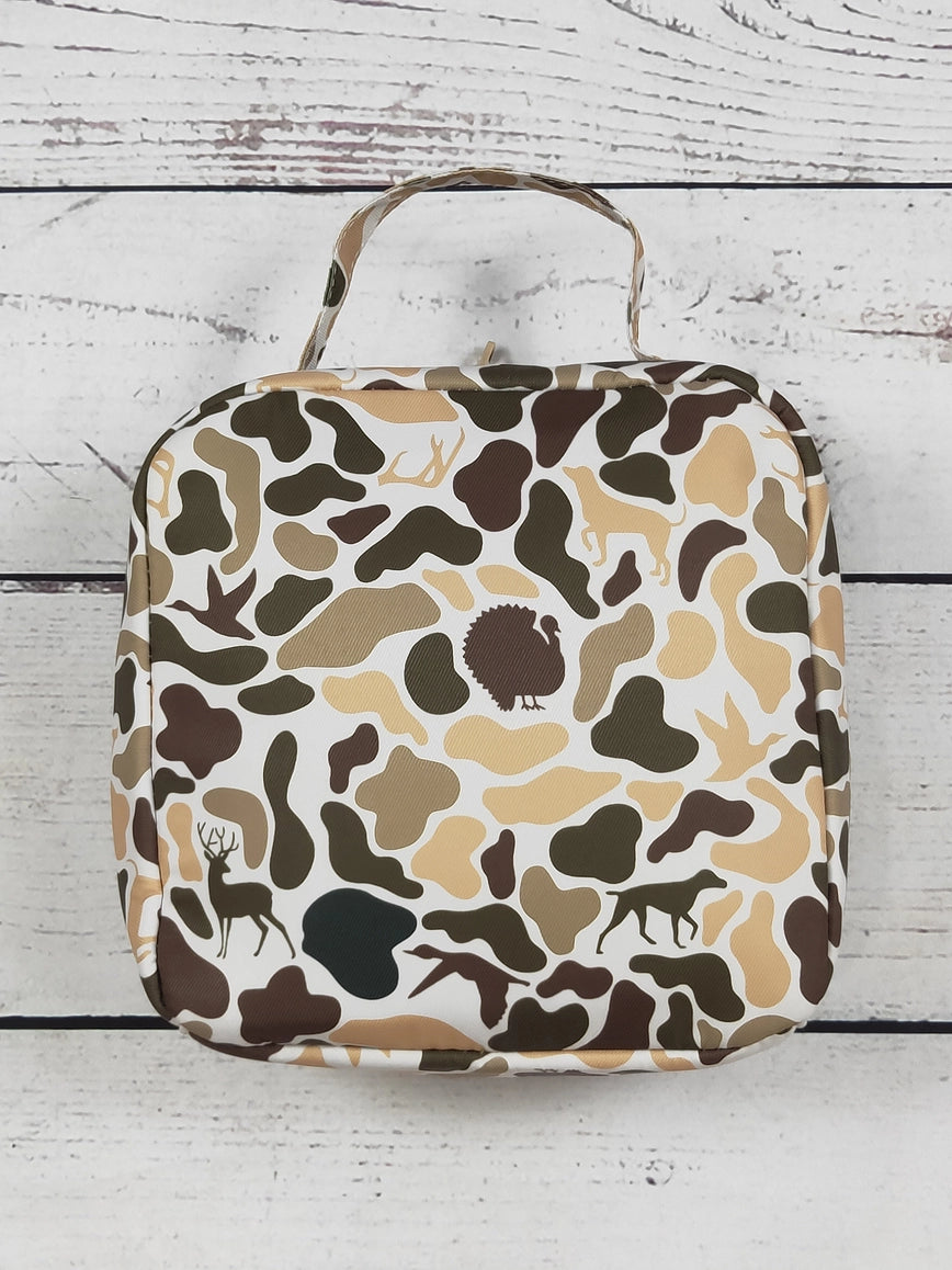 Camouflage Hunting Printed Canvas Lunch Box Bag