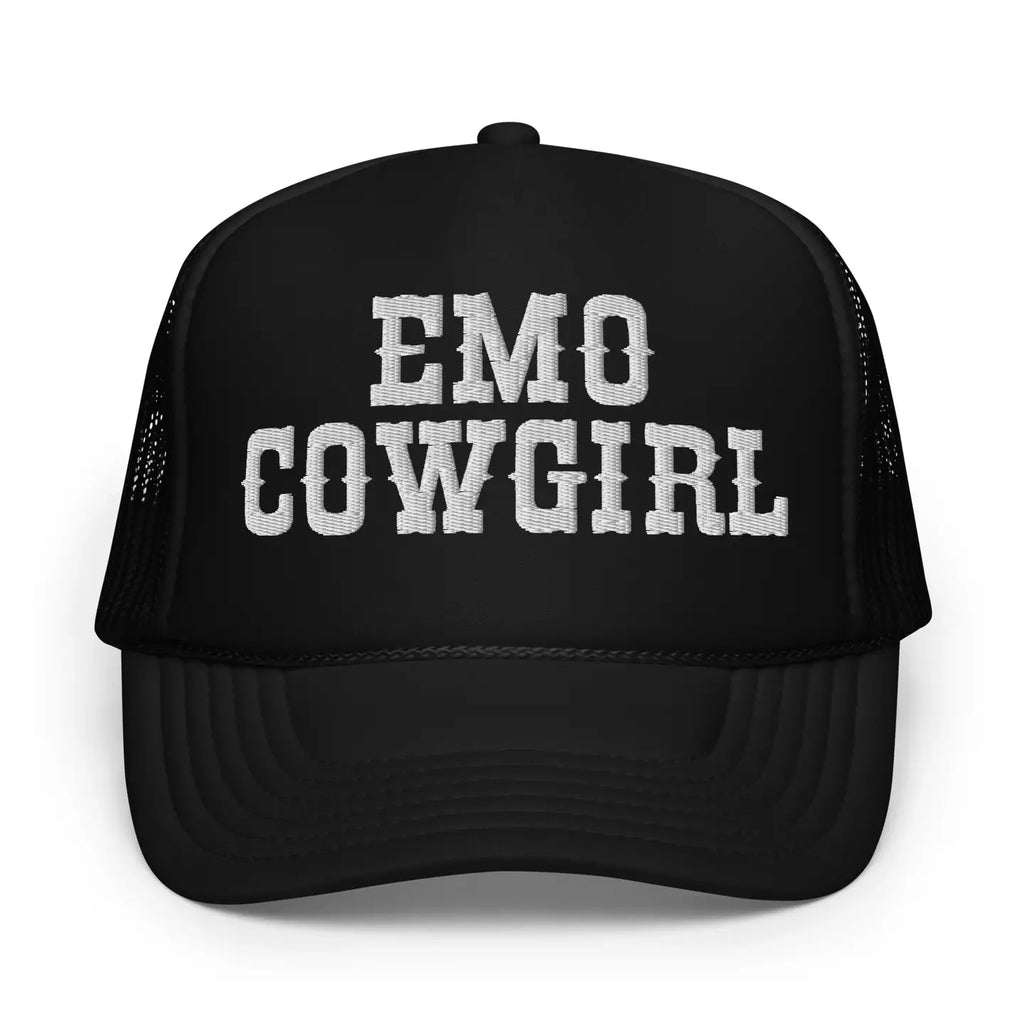 Emo Cowgirl Embroidered Foam Trucker Hat