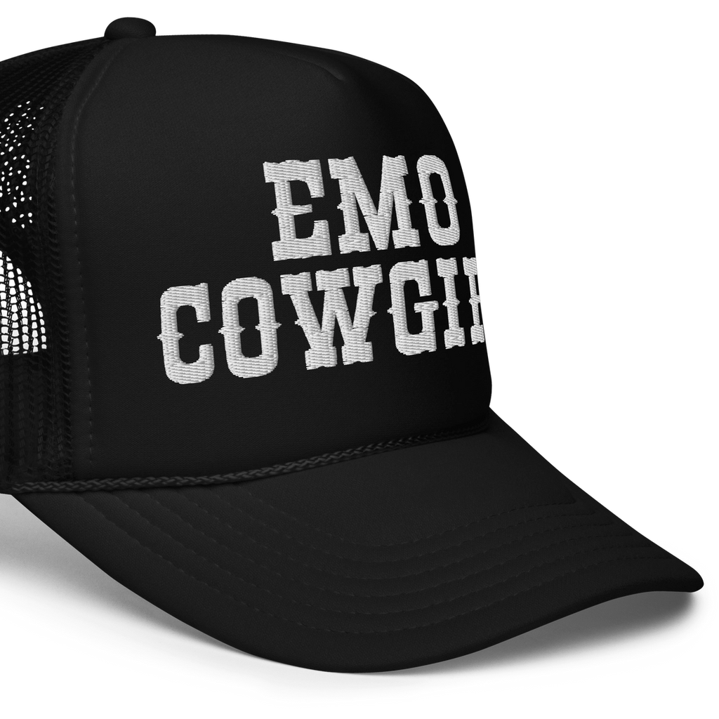 Emo Cowgirl Embroidered Foam Trucker Hat