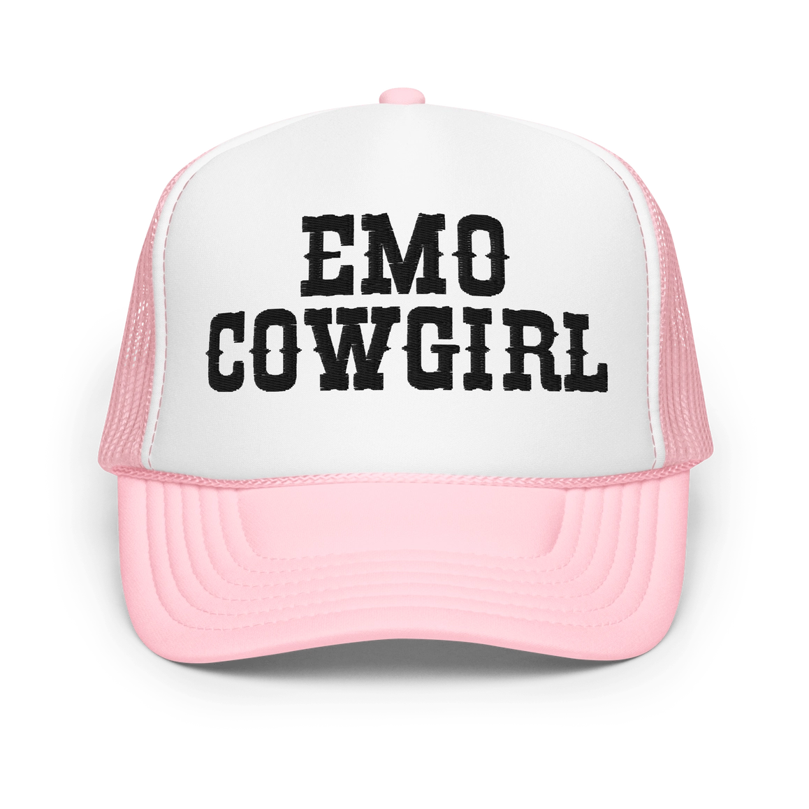 Emo Cowgirl Embroidered Foam Trucker Hat