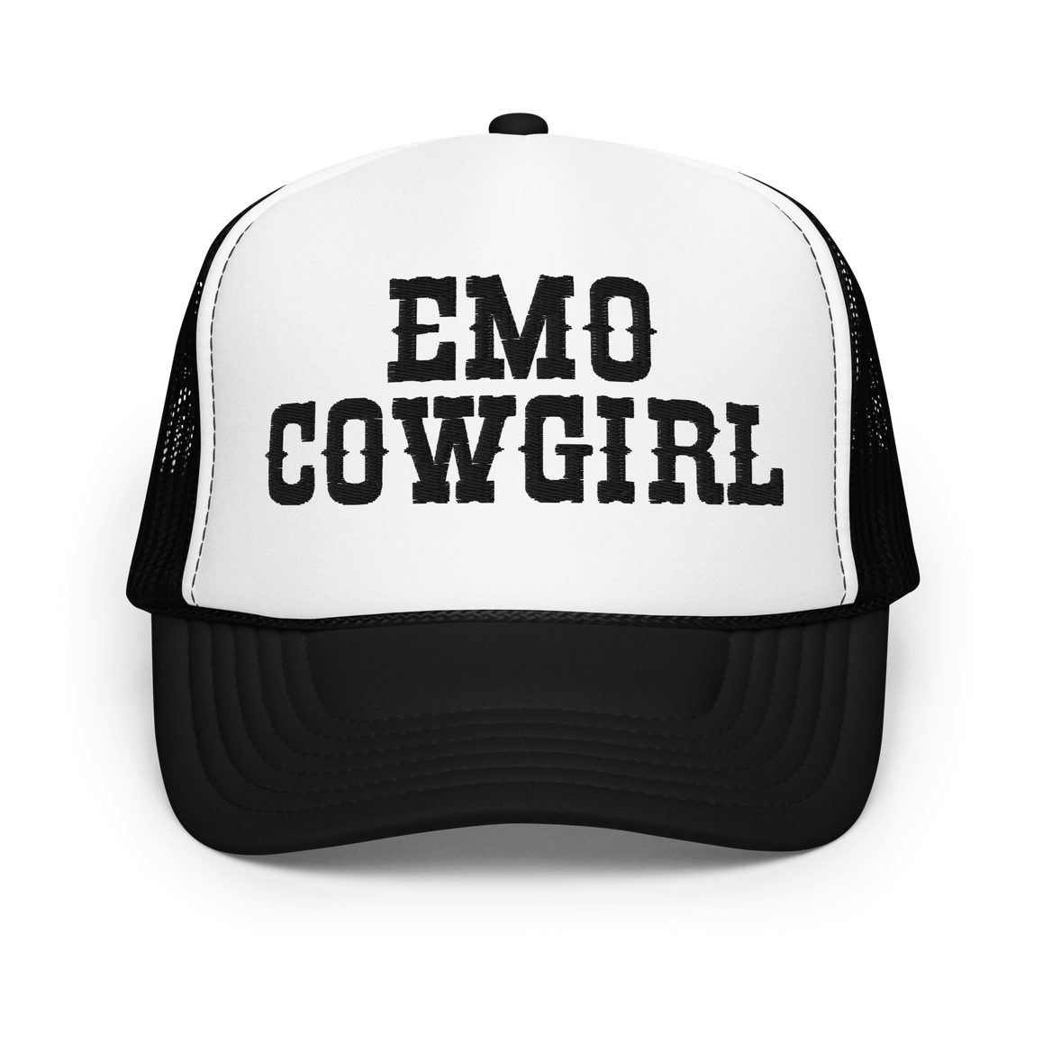 Emo Cowgirl Embroidered Foam Trucker Hat