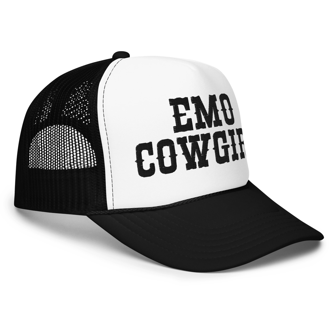 Emo Cowgirl Embroidered Foam Trucker Hat