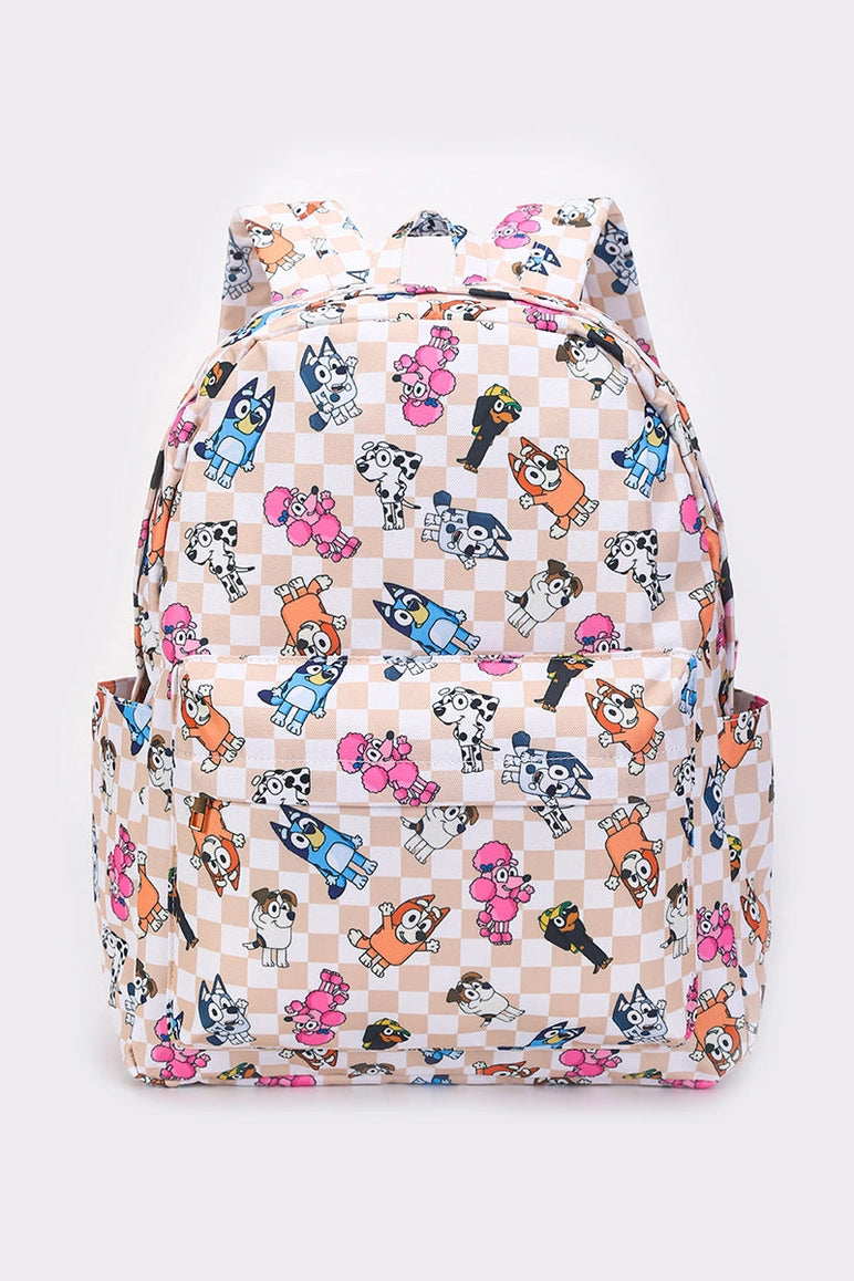 Kids Checkered Bluey Backpack