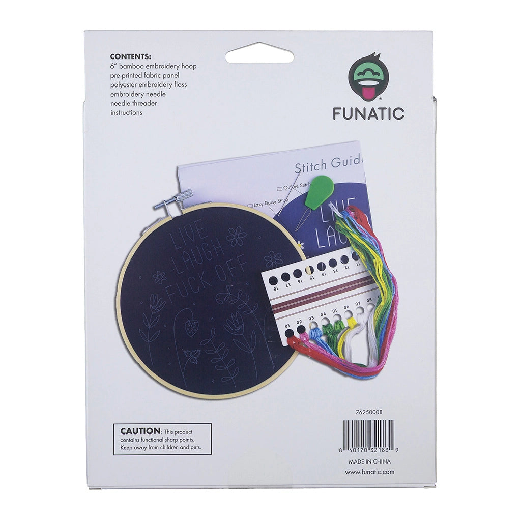 Live Laugh Fuck Off Embroidery Kit | Funatic
