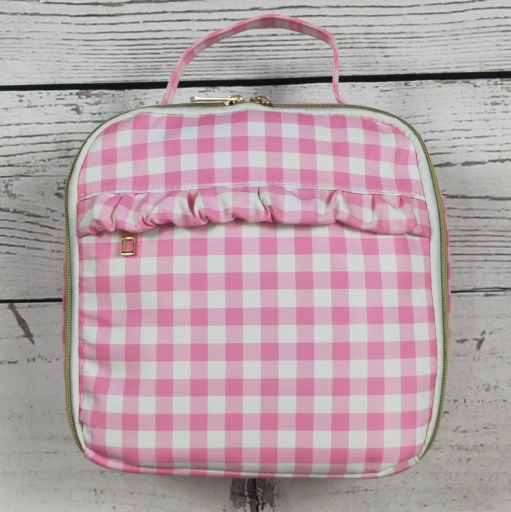 Plaid Ruffle Baby Girls Lunch Box Bag