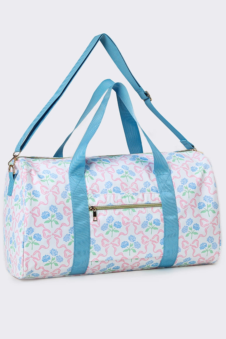 Women's Bow Print Canvas Travel Bag