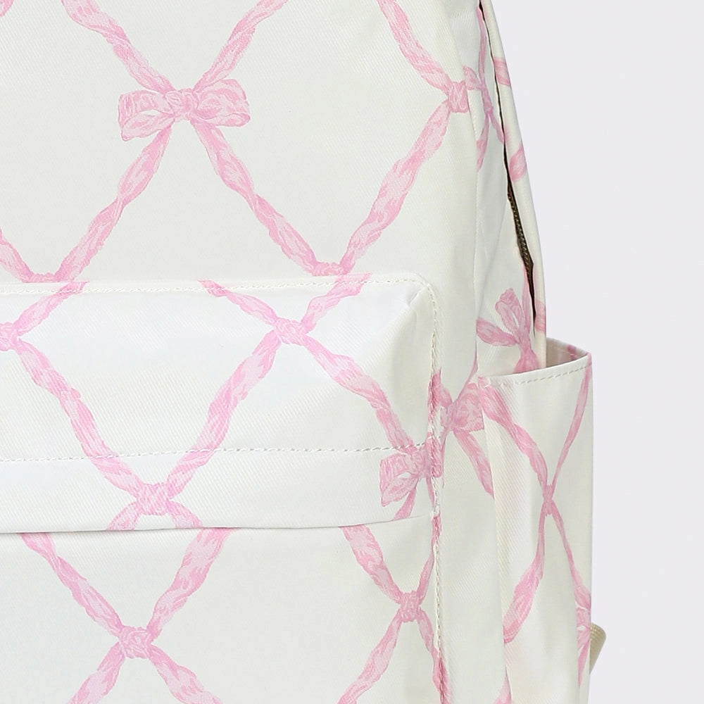 Girls Bow Printed Backpack
