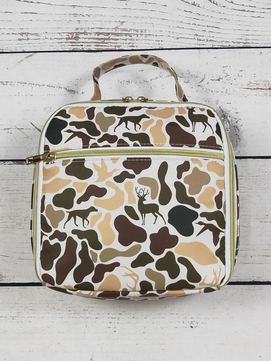 Camouflage Hunting Printed Canvas Lunch Box Bag