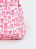 Bow Print Girls Canvas Backpack