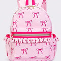 Bow Print Girls Ruffle Backpack